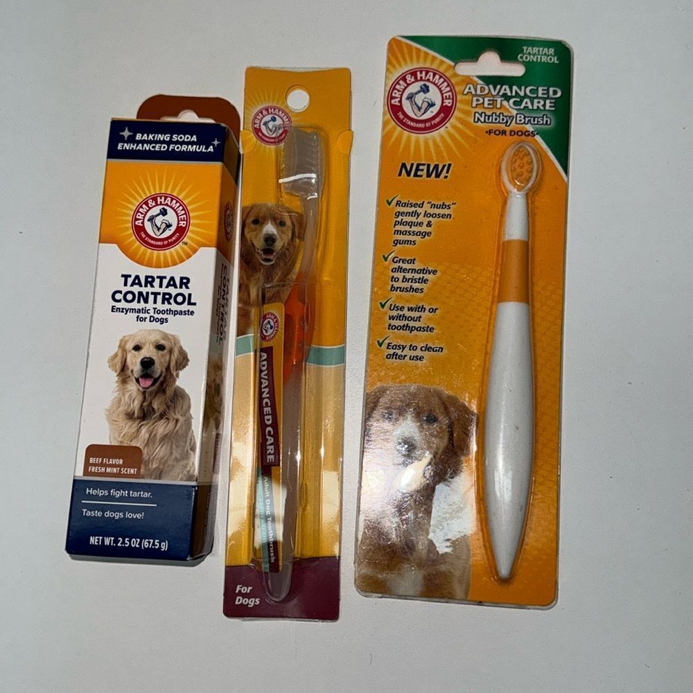 🔥3 pc bundle for dogs toothbrush &toothpaste for dogs New
